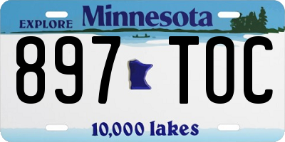 MN license plate 897TOC