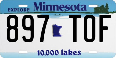 MN license plate 897TOF