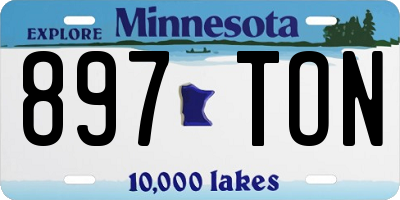 MN license plate 897TON