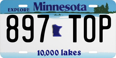 MN license plate 897TOP