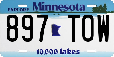 MN license plate 897TOW