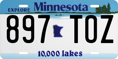MN license plate 897TOZ
