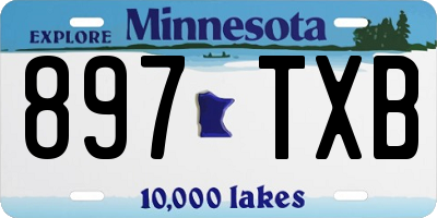 MN license plate 897TXB