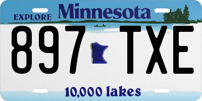 MN license plate 897TXE