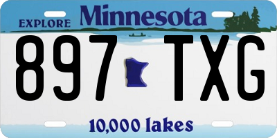MN license plate 897TXG