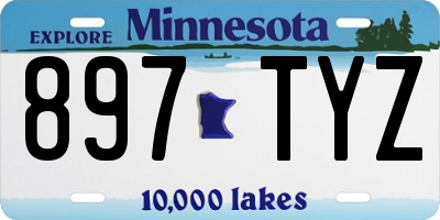 MN license plate 897TYZ