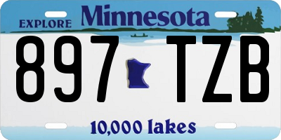 MN license plate 897TZB