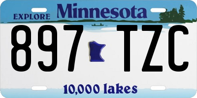 MN license plate 897TZC