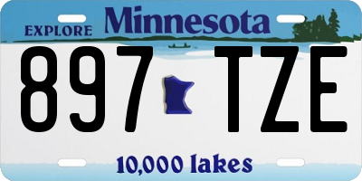 MN license plate 897TZE