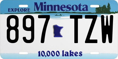 MN license plate 897TZW