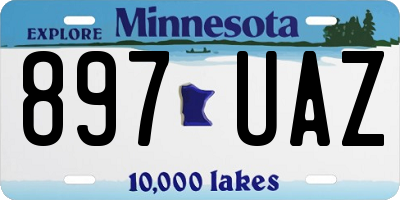 MN license plate 897UAZ