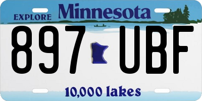 MN license plate 897UBF