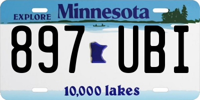 MN license plate 897UBI