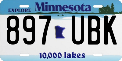 MN license plate 897UBK