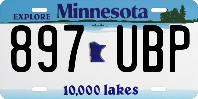 MN license plate 897UBP