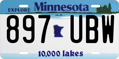 MN license plate 897UBW