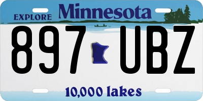 MN license plate 897UBZ