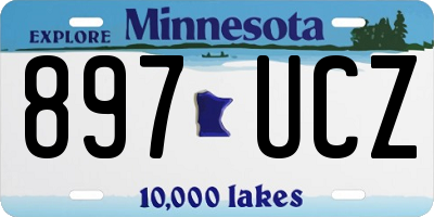 MN license plate 897UCZ