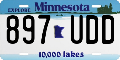 MN license plate 897UDD