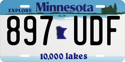 MN license plate 897UDF
