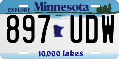 MN license plate 897UDW