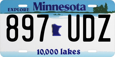 MN license plate 897UDZ