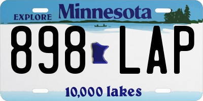 MN license plate 898LAP