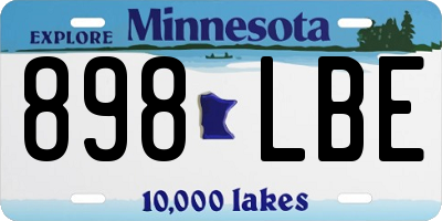 MN license plate 898LBE