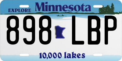 MN license plate 898LBP