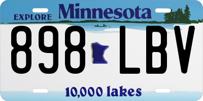MN license plate 898LBV