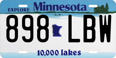 MN license plate 898LBW