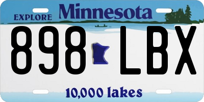 MN license plate 898LBX