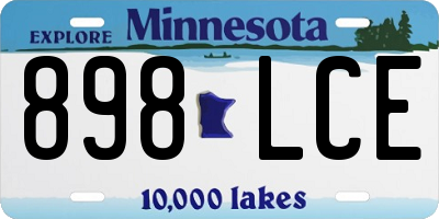 MN license plate 898LCE