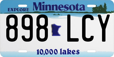 MN license plate 898LCY