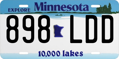 MN license plate 898LDD