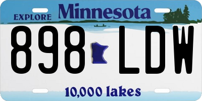 MN license plate 898LDW