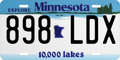 MN license plate 898LDX