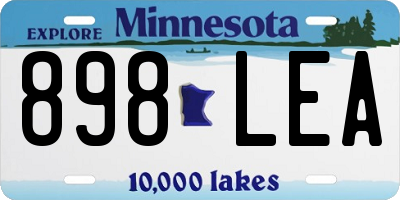 MN license plate 898LEA