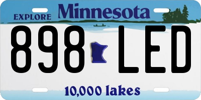 MN license plate 898LED