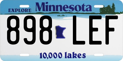 MN license plate 898LEF