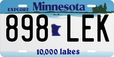 MN license plate 898LEK