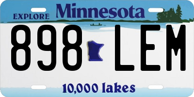 MN license plate 898LEM
