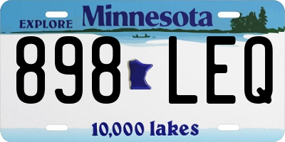 MN license plate 898LEQ