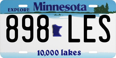 MN license plate 898LES
