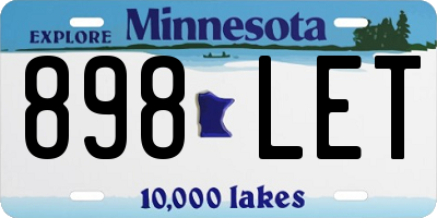 MN license plate 898LET