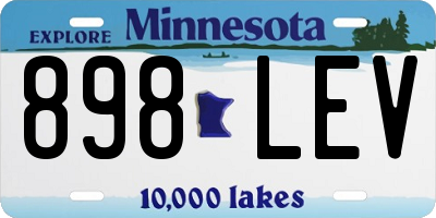 MN license plate 898LEV