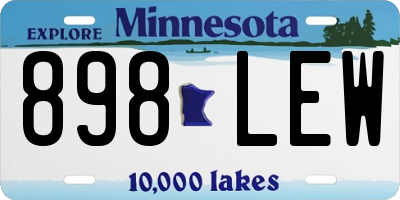 MN license plate 898LEW