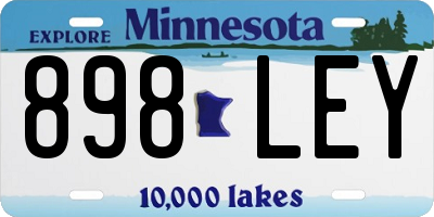 MN license plate 898LEY
