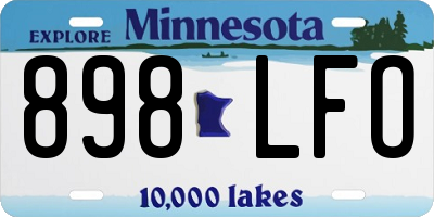 MN license plate 898LFO
