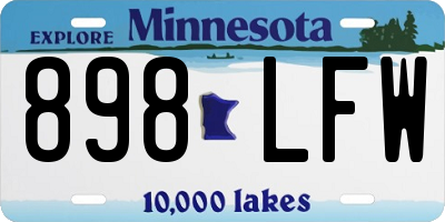 MN license plate 898LFW